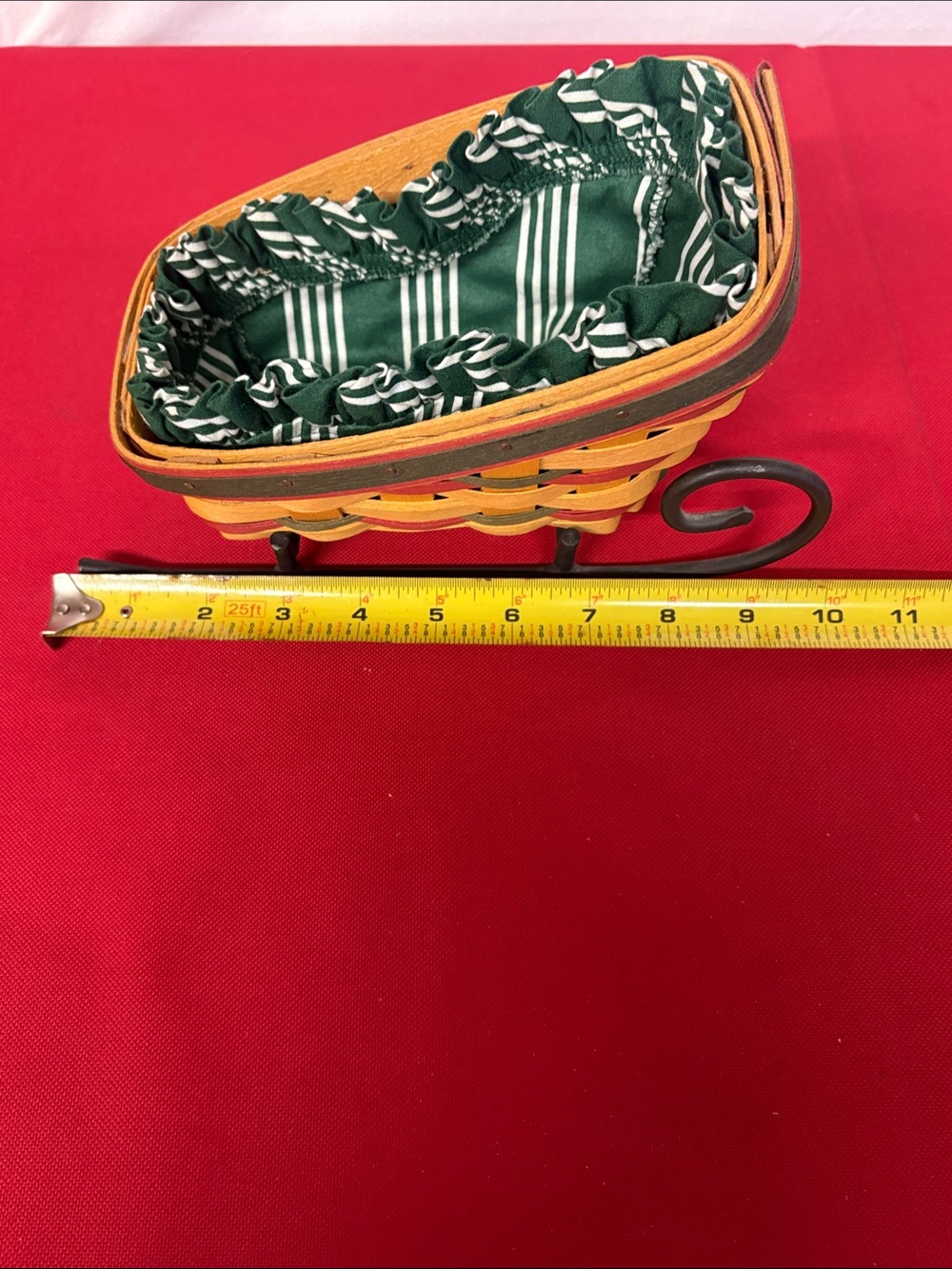 Longaberger 1998 Dash Away Sleigh Basket/Runner/Liner - Picture 8 of 12